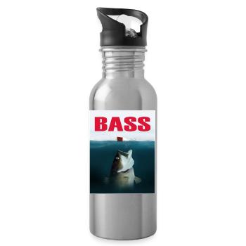 BASS ATTACK - Water bottle with straw - silver - Right