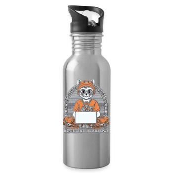 Tech Cat Zen Laptop - Water bottle with straw - silver - Right