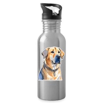 Labrador - Water bottle with straw - silver - Right