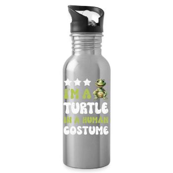 Turtle Turtles - Water bottle with straw - silver - Right