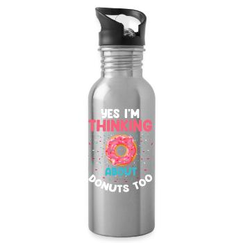 Ja, ich denke auch an Donuts - Trinkflasche mit integriertem Trinkhalm - Lightsilver - Rechts