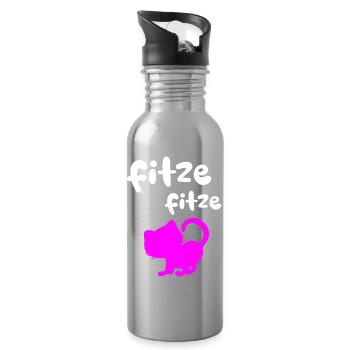 Fitze Fitze Katze Lied Spruch coole lustige Quotes - Trinkflasche mit integriertem Trinkhalm - Lightsilver - Rechts