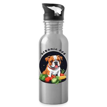 Bio Hund - Trinkflasche mit integriertem Trinkhalm - Lightsilver - Rechts
