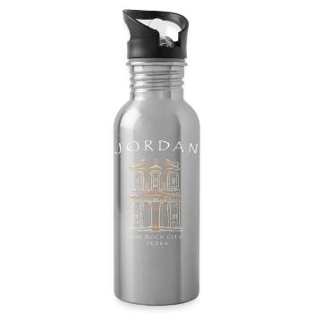 Felsenstadt Petra, Jordanien, Handzeichnung - Trinkflasche mit integriertem Trinkhalm - Lightsilver - Rechts
