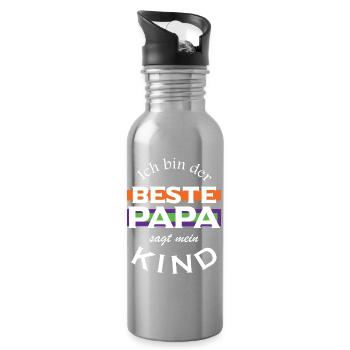 I'm the best dad - Water bottle with straw - silver - Right