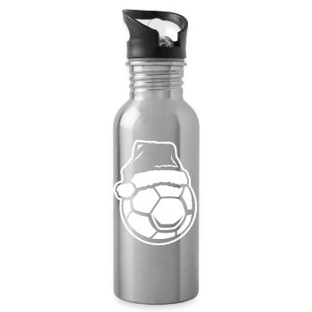 Handball Weihnachten - Trinkflasche mit integriertem Trinkhalm - Lightsilver - Rechts