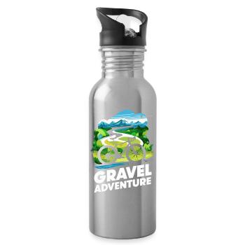 Vélo de montagne Gravel Scène d’aventure - Gourde avec paille intégrée - argent clair - Droite