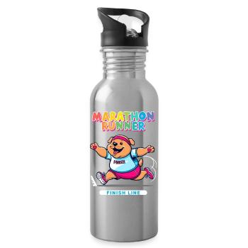 Hunde Marathonläufer - Trinkflasche mit integriertem Trinkhalm - Lightsilver - Rechts