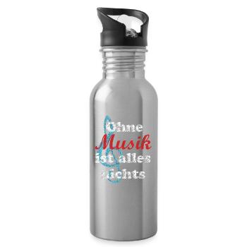 musik - Trinkflasche mit integriertem Trinkhalm - Lightsilver - Rechts