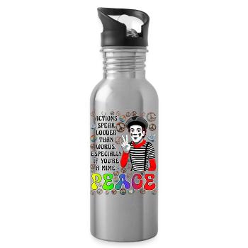 La paix est la chose la plus importante - Gourde avec paille intégrée - argent clair - Droite