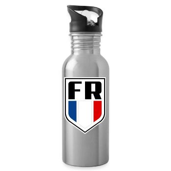 France Flag Official French symbol - Water bottle with straw - silver - Right