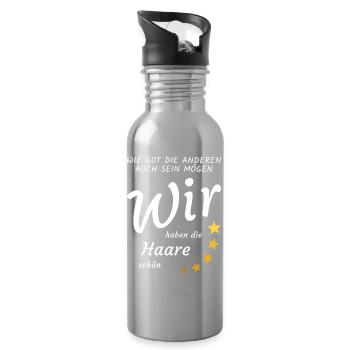 Aussi bons que soient les autres, les cheveux sont beaux - Gourde avec paille intégrée - argent clair - Droite