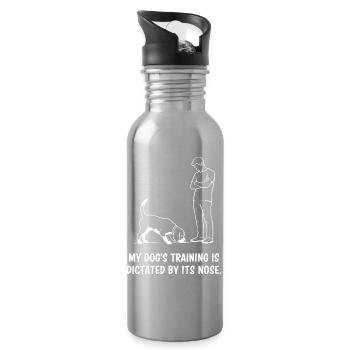 Hundetraining nach Nase - Trinkflasche mit integriertem Trinkhalm - Lightsilver - Rechts