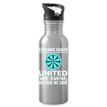 United We Swim Divided We Sink Synchro Squad  - Water bottle with straw - silver - Right