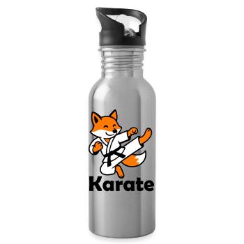 Karate Fuchs - Trinkflasche mit integriertem Trinkhalm - Lightsilver - Rechts