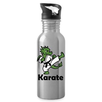 Karate Drache - Trinkflasche mit integriertem Trinkhalm - Lightsilver - Rechts
