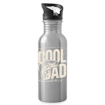 Cool Dad Fishing - Gourde avec paille intégrée - argent clair - Droite