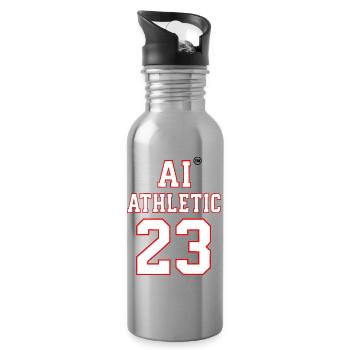 Leichtathletik Nummer 23 - Trinkflasche mit integriertem Trinkhalm - Lightsilver - Rechts