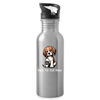 Talk To The Paw Beagle Beaglebesitzer Beaglehalter - Trinkflasche mit integriertem Trinkhalm - Lightsilver - Rechts