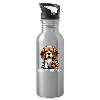 Talk To The Paw Beagle Beaglebesitzer Beaglehalter - Trinkflasche mit integriertem Trinkhalm - Lightsilver - Rechts