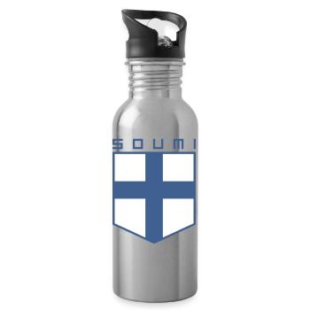 Soumi Finnland - Trinkflasche mit integriertem Trinkhalm - Lightsilver - Rechts