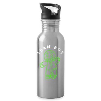 Schwangerschaft Geburt Lebkuchen Weihnachten - Trinkflasche mit integriertem Trinkhalm - Lightsilver - Rechts