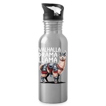 Valhalla Drama Llama - Water bottle with straw - silver - Right