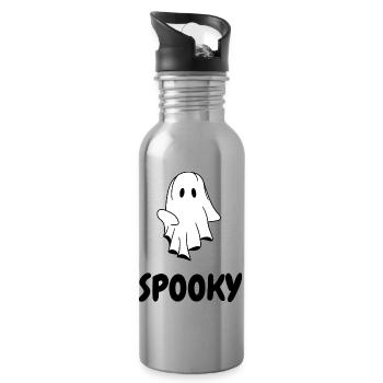 EFFRAYANT |  T-shirt d’Halloween avec fantôme - Gourde avec paille intégrée - argent clair - Droite