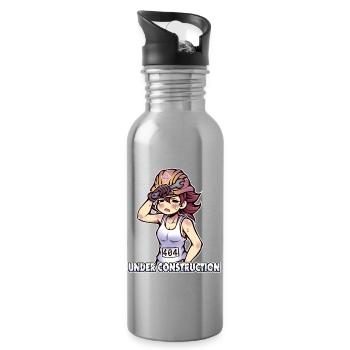 Under Construction - 404 - Trinkflasche mit integriertem Trinkhalm - Lightsilver - Rechts