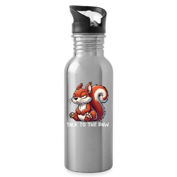 Talk to the Paw Eichhörnchen Eichhorn Nagetier - Trinkflasche mit integriertem Trinkhalm - Lightsilver - Rechts