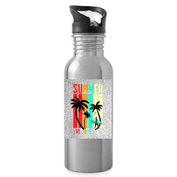 Summer Vibez - Trinkflasche mit integriertem Trinkhalm - Lightsilver - Rechts