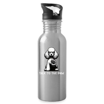 Talk to the Paw Poodle Poodle Owner Poodle Lovers - Water bottle with straw - silver - Right