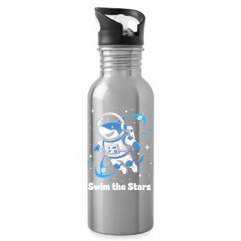 Weltraumhai Astronaut - Trinkflasche mit integriertem Trinkhalm - Lightsilver - Rechts