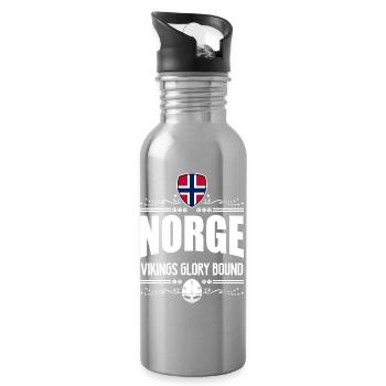 NORVÈGE - NORGE VIKINGS GLORY - Gourde avec paille intégrée - argent clair - Droite