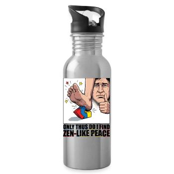 Baustein Schmerz Zen Meme - Trinkflasche mit integriertem Trinkhalm - Lightsilver - Rechts