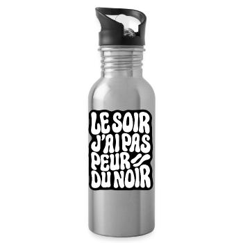LE SOIR J'AI PAS PEUR - let's talk - Gourde avec paille intégrée - argent clair - Droite