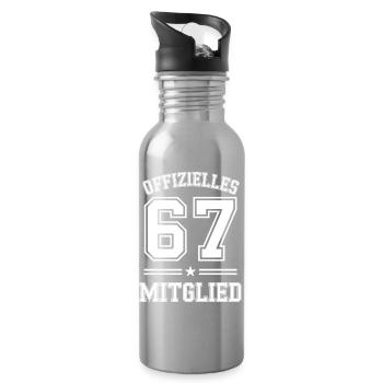 Offizielles 67 Mitglied Club Team Jahrgang - Trinkflasche mit integriertem Trinkhalm - Lightsilver - Rechts