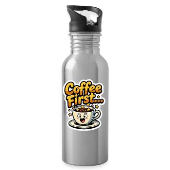 Coffee First - Trinkflasche mit integriertem Trinkhalm - Lightsilver - Rechts