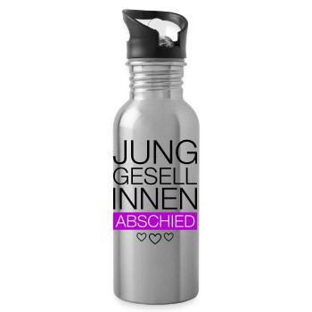 Junggesellinnen Abschied Herz - Trinkflasche mit integriertem Trinkhalm - Lightsilver - Rechts