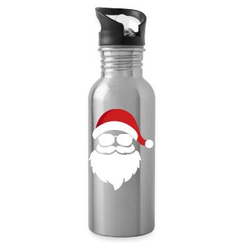 cool santa - Water bottle with straw - silver - Right