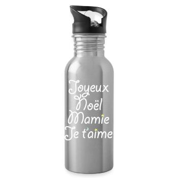 Merry Christmas Granny I love you - Water bottle with straw - silver - Right