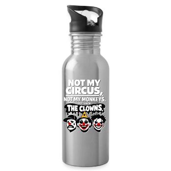 Not My Circus Not My Monkey Statement - Water bottle with straw - silver - Right