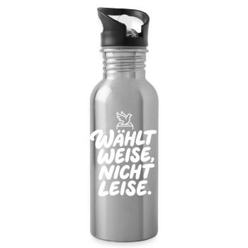 Choose wisely, not quietly - Water bottle with straw - silver - Right