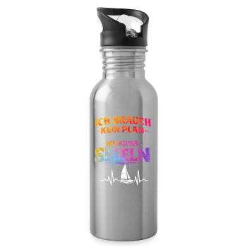 Segeln - Trinkflasche mit integriertem Trinkhalm - Lightsilver - Rechts