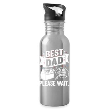 Best Dad: Loading Dad Jokes - Water bottle with straw - silver - Right