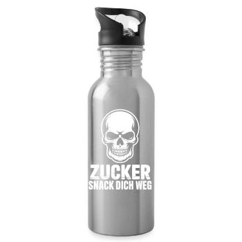 Sugar Skull Snack You Away - Water bottle with straw - silver - Right