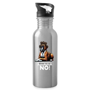 Avant de demander à Boxer Propriétaire de boxer Boxer Amateurs de boxeurs - Gourde avec paille intégrée - argent clair - Droite