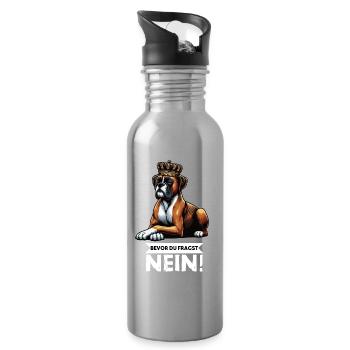 Before you ask No Boxer Boxer Holder Boxer Dog - Water bottle with straw - silver - Right