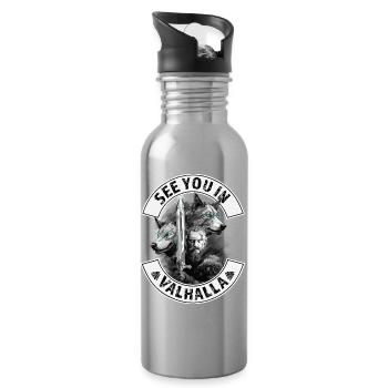 See you in Valhalla - Trinkflasche mit integriertem Trinkhalm - Lightsilver - Rechts