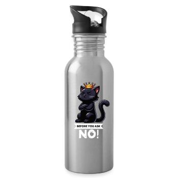Avant de demander à Chat Chat Chat Amoureux de Chat Chaton - Gourde avec paille intégrée - argent clair - Droite
